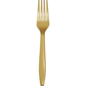 24 Tenedores de Plástico - oro Creative Converting