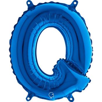 Balão Foil 14" Letra Q - Azul Grabo