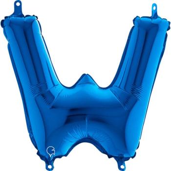 Balão Foil 14" Letra W - Azul Grabo