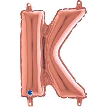 Globo de foil con letra K de 14" - Oro rosa Grabo