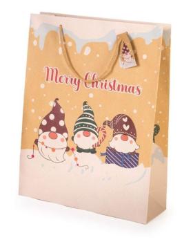 Bolsa de papel pequeña de gnomos navideños XiZ Party Supplies