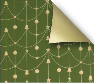 Rollo de papel de regalo de bolas y campanas - Fondo verde XiZ Party Supplies