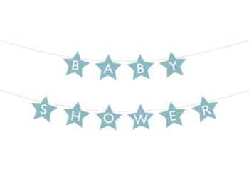Guirnalda de estrellas azul para baby shower PartyDeco
