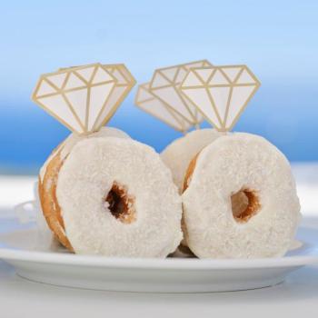 Topos de Cupcake Anel de Noivado Diamante GingerRay
