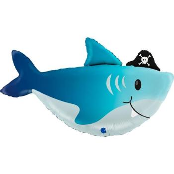 Globo de foil de tiburón pirata de 29" Grabo