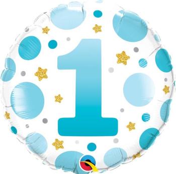 Balão Foil 18" 1ª Aniversário Azul Qualatex