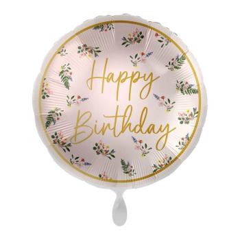 Balão Foil 18" Happy Birthday Motivos Florais GingerRay