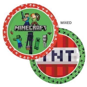 Pratos de Papel 23cm Minecraft Decorata Party
