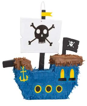 Piñata de barco pirata azul Unique