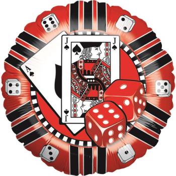 Ficha de casino con globo de foil de 18" Grabo
