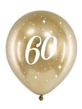 Balões Látex 60 Anos Glossy Gold PartyDeco