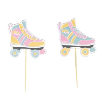 Topper Cupcakes Patines Años 90 Tim e Puce