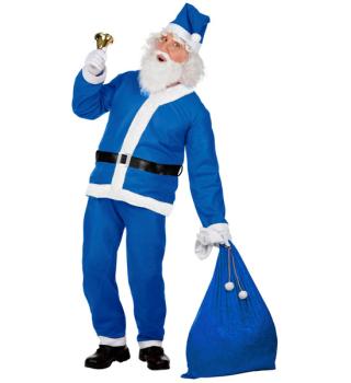 Disfraz de Papá Noel Azul Económico Widmann