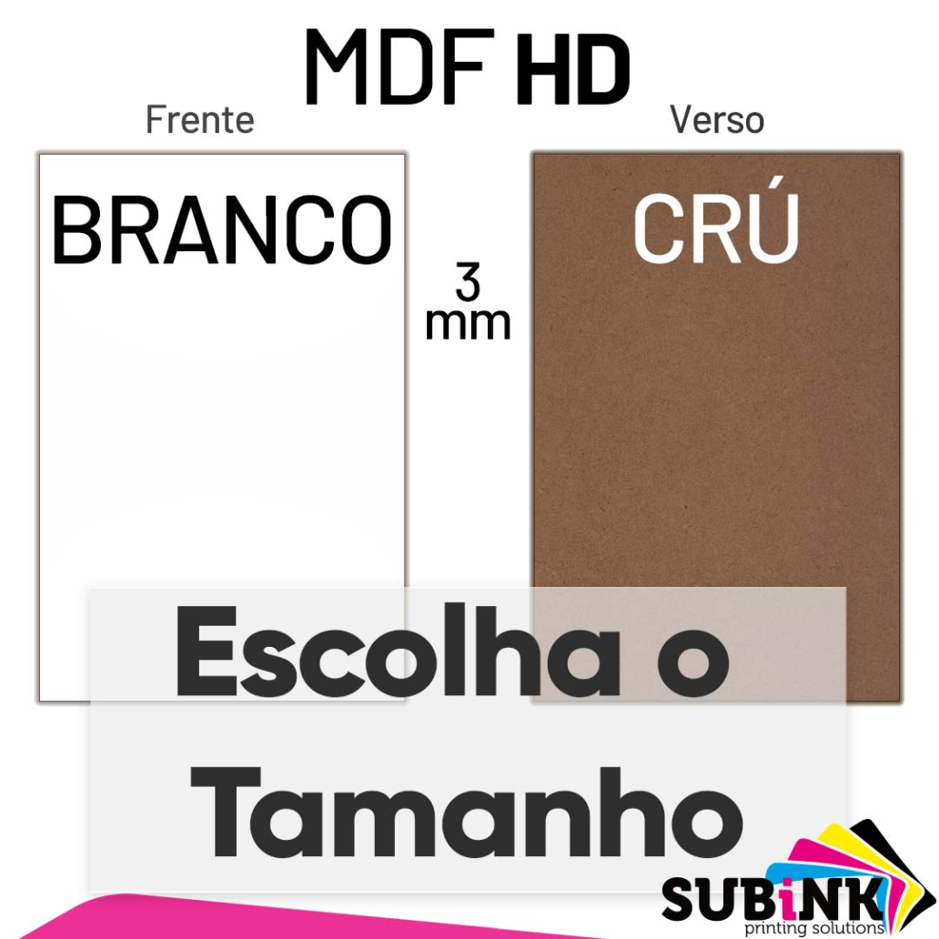MDF SUBLIMAÇÃO SUBINK BRANCO/CRU 3mm
