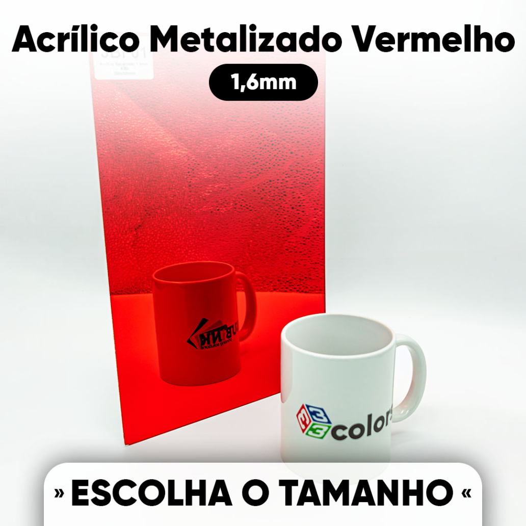 ACRILICO METALIZADO VERMELHO 1,6mm