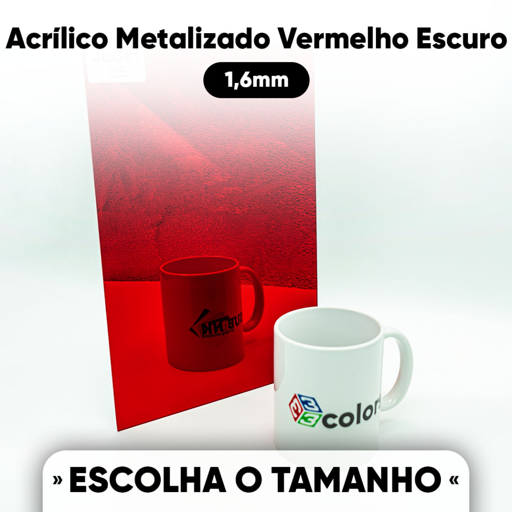 ACRILICO METALIZADO VERMELHO ESCURO 1,6mm