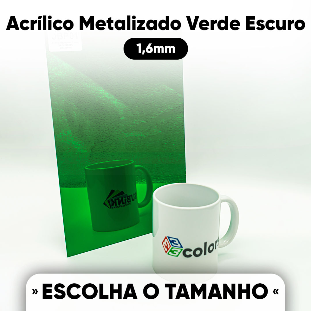 ACRILICO METALIZADO VERDE ESCURO 1,6mm