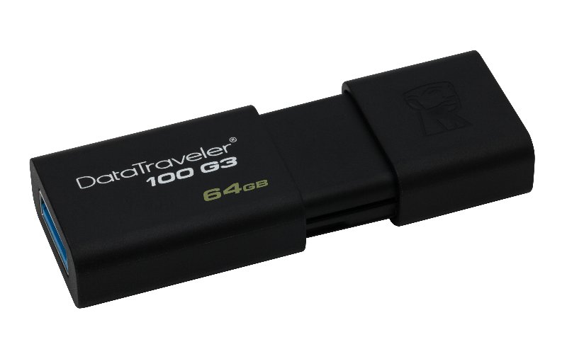 Kingston Technology DataTraveler 100 G3 unidade de memória USB 64 GB USB Type-A 3.2 Gen 1 (3.1 Gen 1) Preto