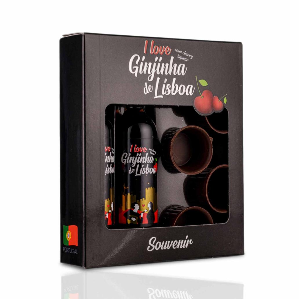 I love Ginginha de Lisboa ( 2 x 50 ml + 5 copos chocolate)