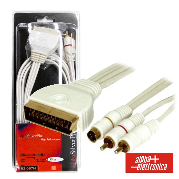 Cabo Scart Macho / 2 Rca Macho + 1 Shvs Macho 1.5m