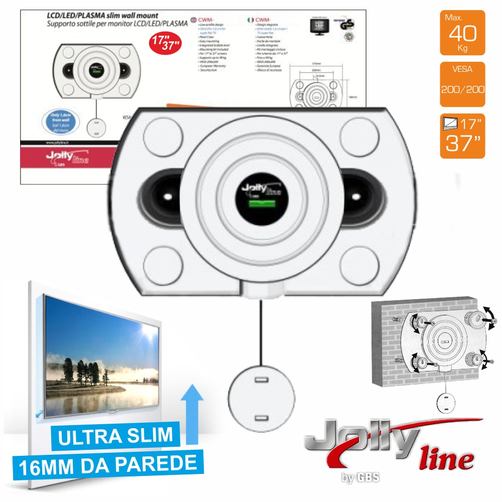 Suporte Para Lcd 17/37 40kg Ultra-Slim 