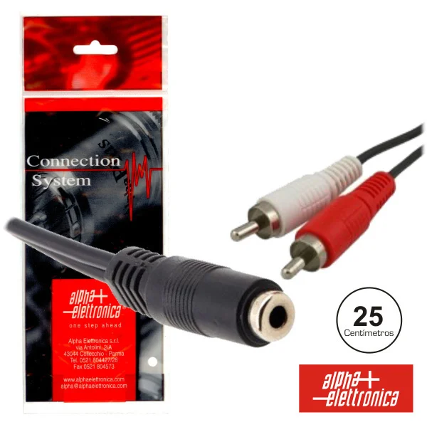 Cabo Jack 3.5mm Fêmea St / 2 Rca Macho 0.25m