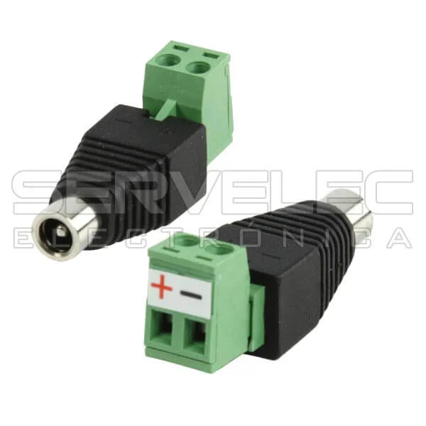 Ficha Alimentação Dc Macho C/ Terminais Parafuso 2.1x5.5mm
