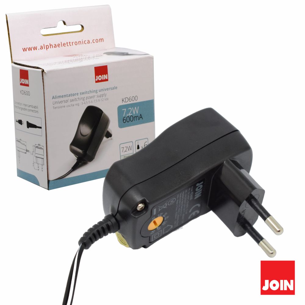 Alimentador 220vac - 3/4.5/5/6/7.5/9/12vdc Comutado 600ma