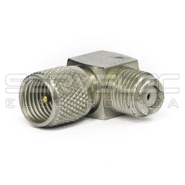 Ficha Adaptadora Mini Uhf Macho/Mini Uhf Fêmea 90º