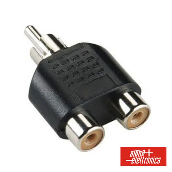 Ficha Adaptadora Rca Macho/2x Rca Fêmea