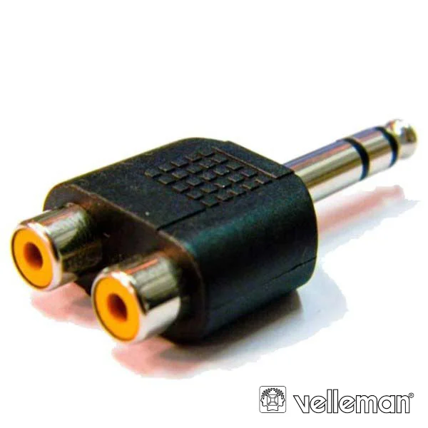 Ficha Adaptadora Jack Stereo 6.35mm Macho/2x Rca Fêmea