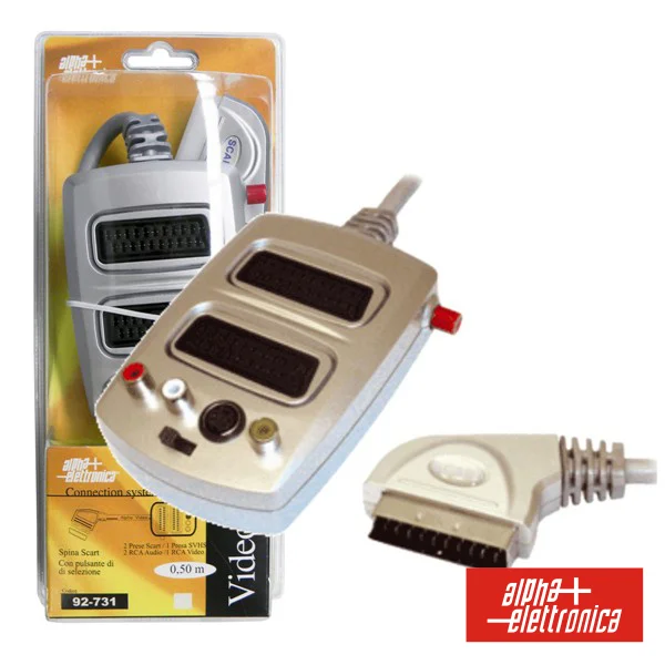 Distribuidor Comutador Scart /2x Scart/3x Rca/Svhs 0,5 Mts