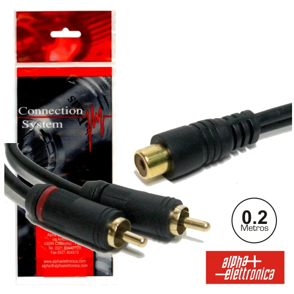 Cabo 2 Rca Macho / 1 Rca Fêmea 0.20m Dourado