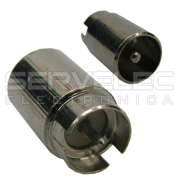 Ficha Coaxial Macho Metálica Chassis