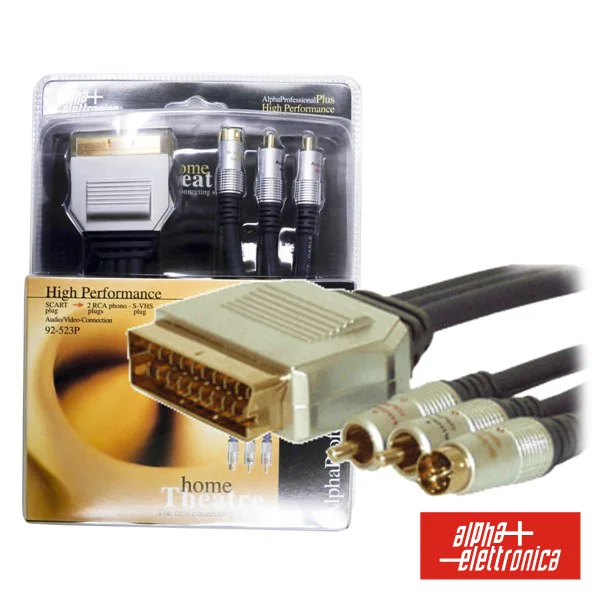 Cabo Scart Macho / 2 Rca Macho + 1 Svhs Macho 1.5m