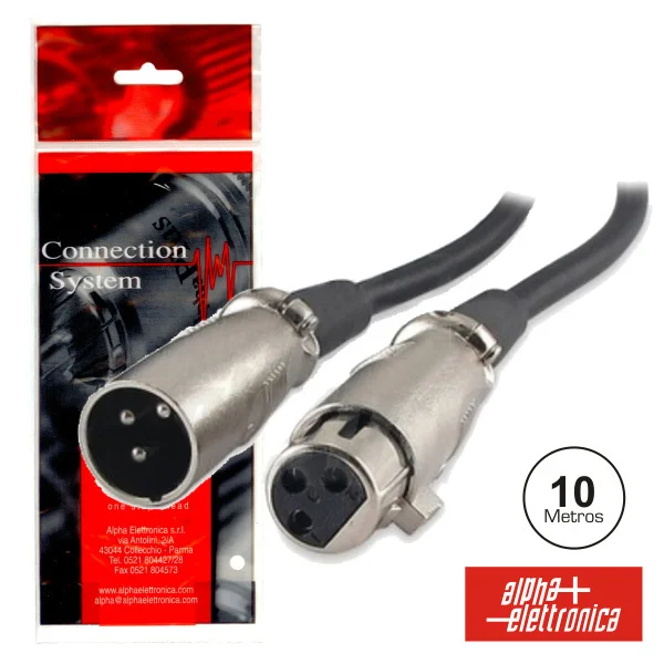 Cabo Xlr Fêmea / Macho 10m Alpha-Elettronica