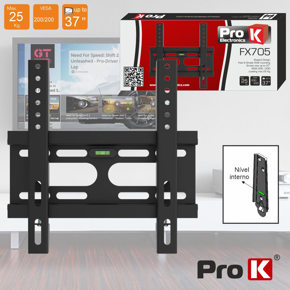 Suporte Para Lcd Até 37 25kg Preto 