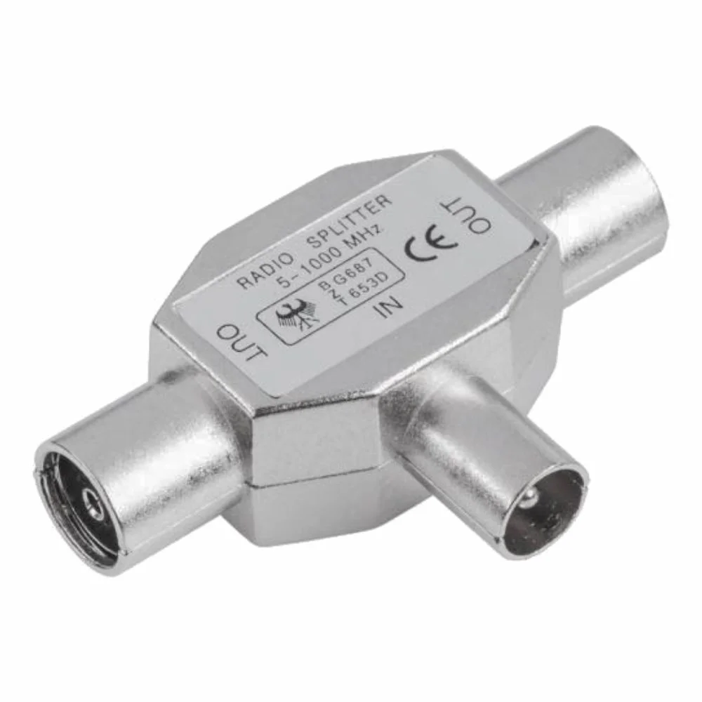 Ficha Coaxial Tripla 1 Macho / 2 Fêmeas