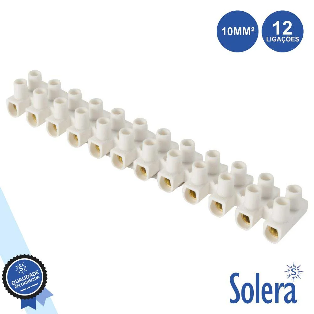 Barra De Junção 12 Ligações 10mm Branca Solera