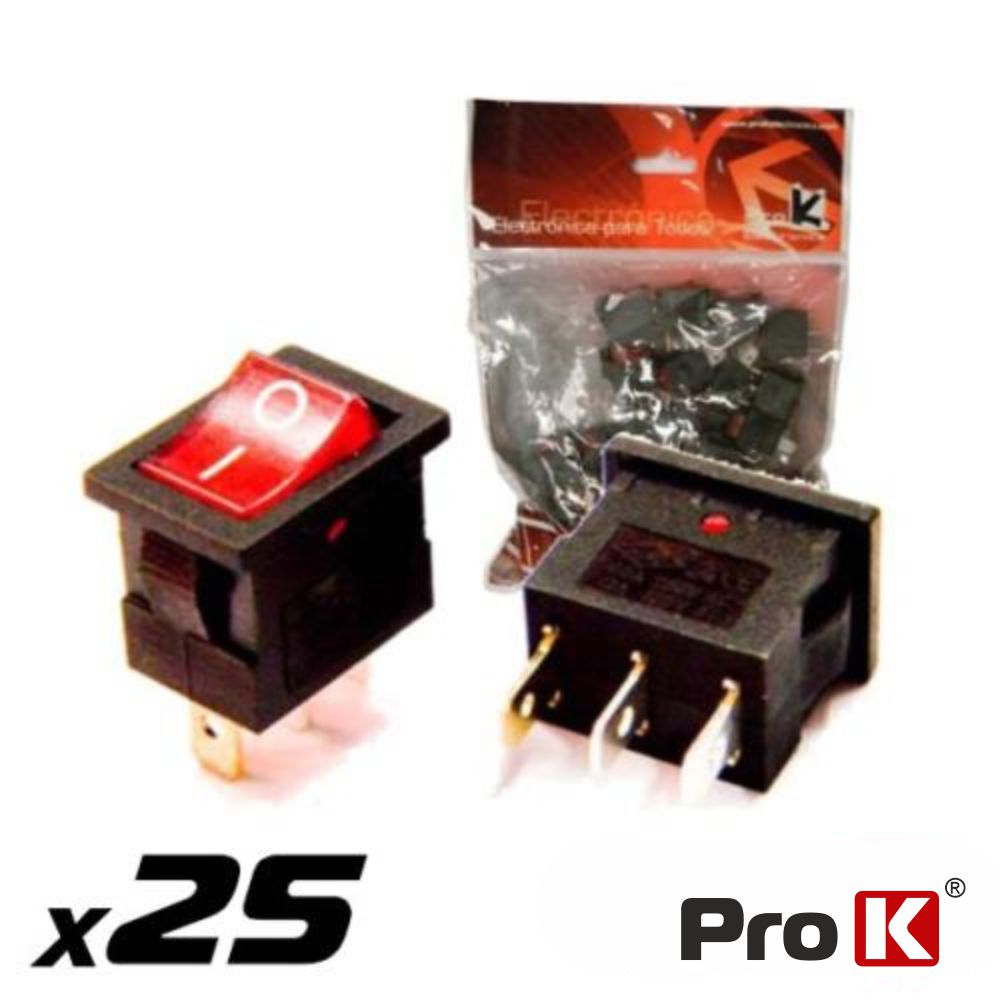Interruptor Basculante C/ Luz 6.5a-250v Spst On-Off 25x 
