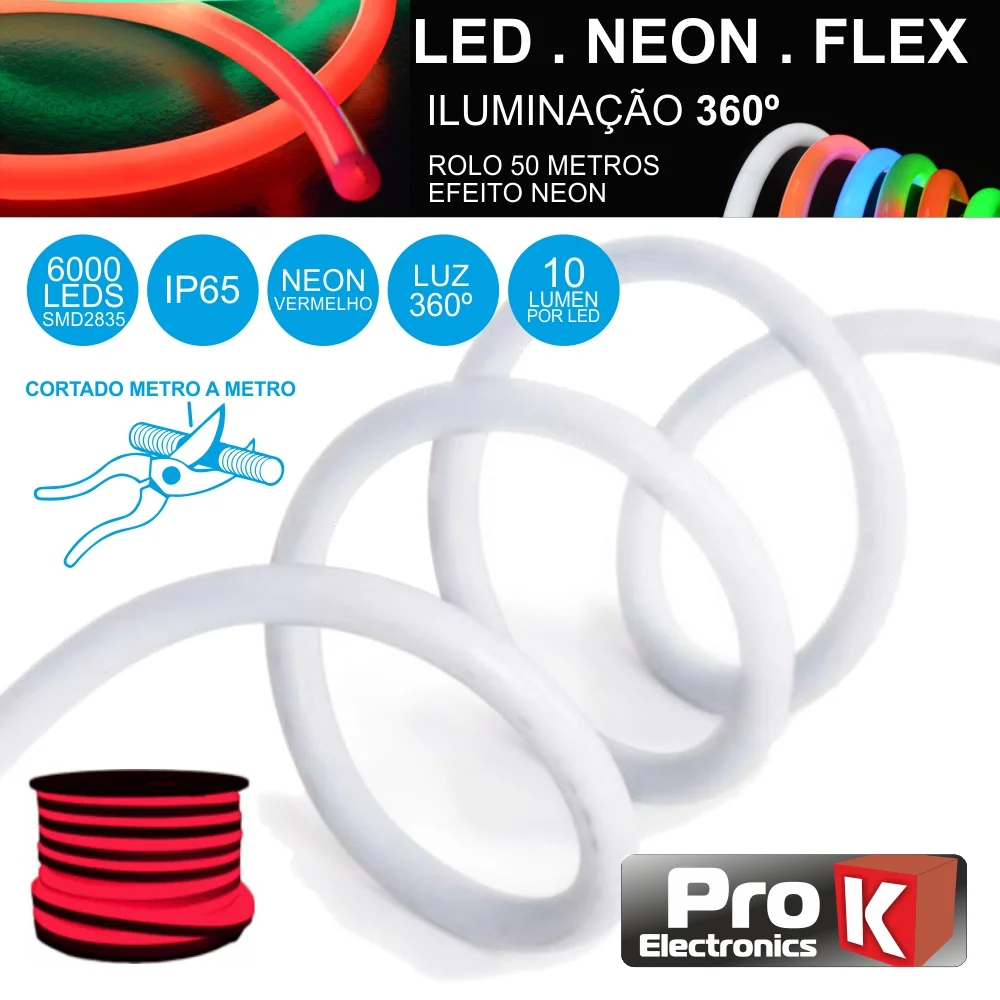 Fita Led 220v Neon Vermelho Prok