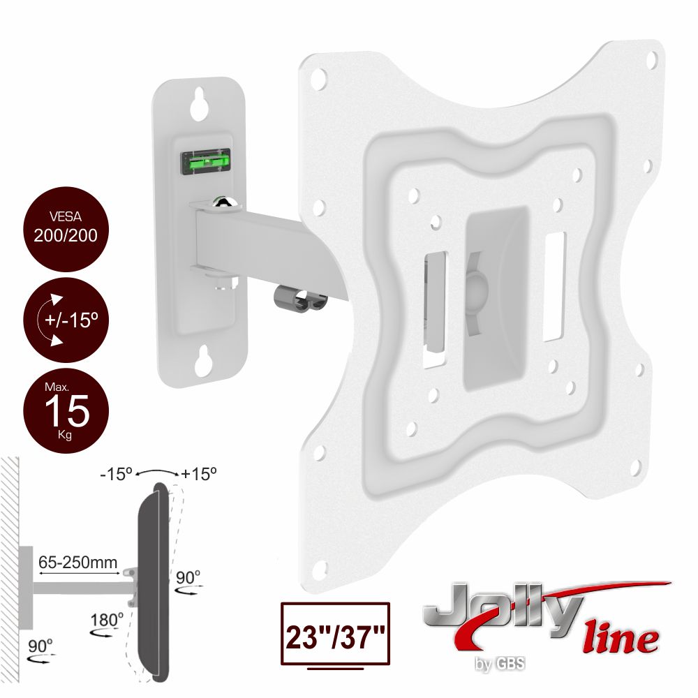 Suporte LCD/LED 23/37 15kg Vesa 200/200 c/ 1 Braço 