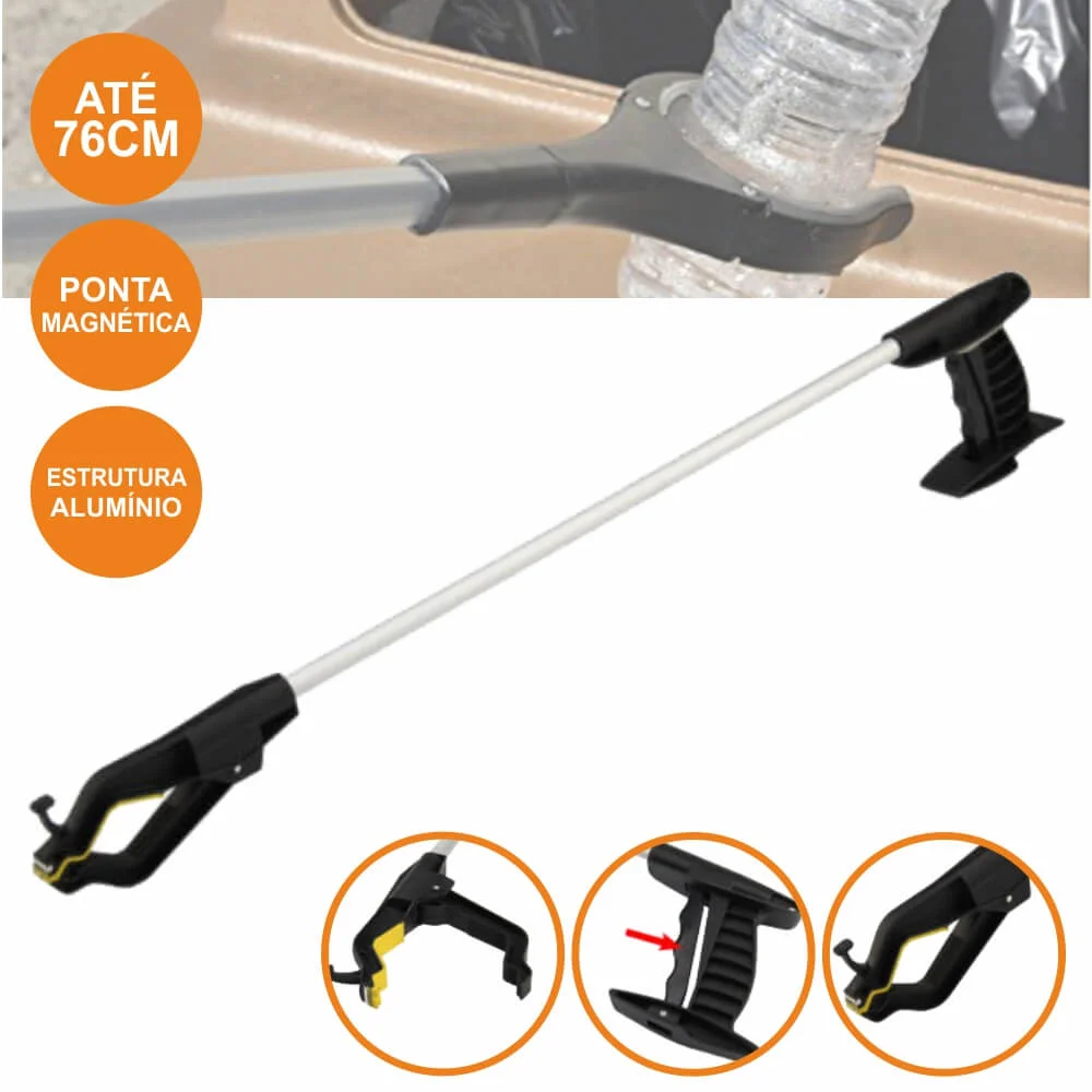 Pinça Para Lixo Doméstico E Jardim Alumínio 76cm