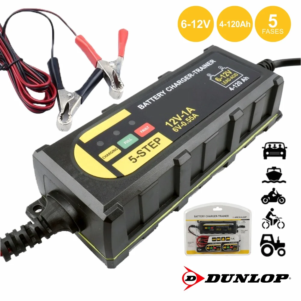 Carregador De Baterias 6-12v 4-120a Dunlop