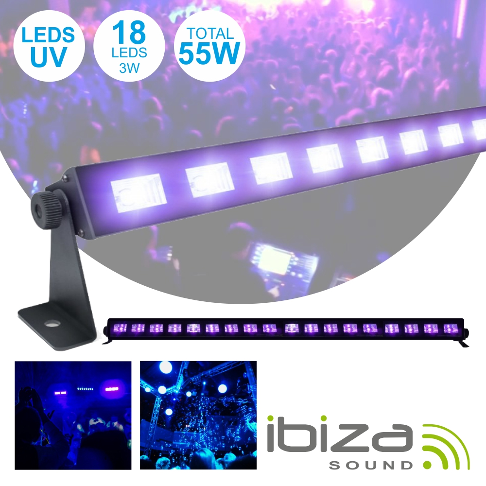 Barra De 18 Leds Uv 3w E Suporte 