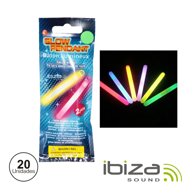 Conjunto 20 Barras Luminescentes Multicor 100mm Ibiza