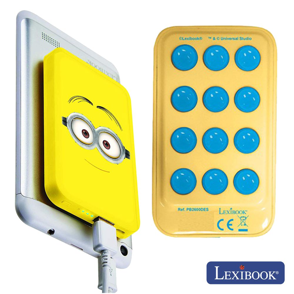 Powerbank 4000ma C/Cabo Usb E Ventosas Minions 