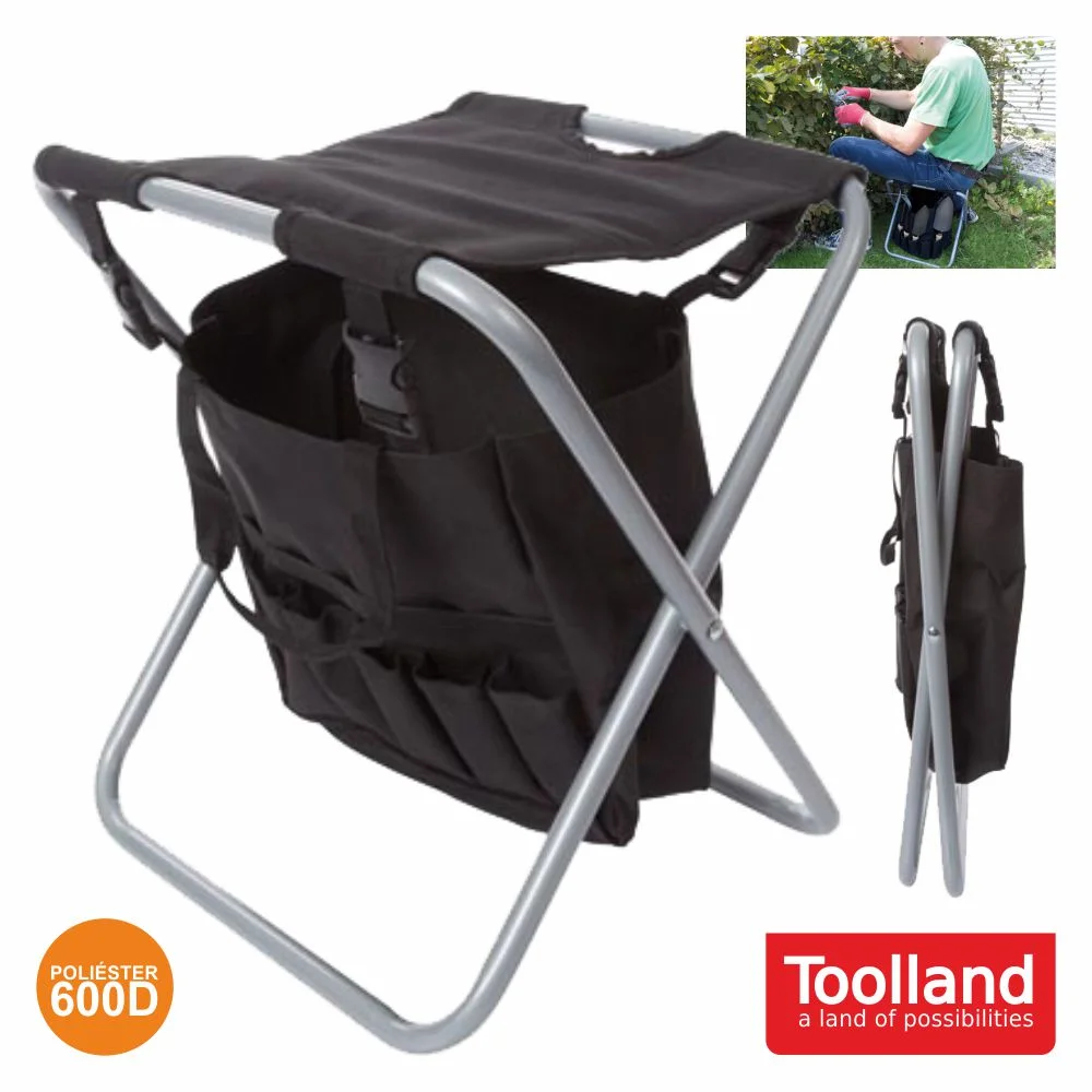 Banco Dobrável C/ 6 Bolsas P/ Jardim E Garagem Toolland