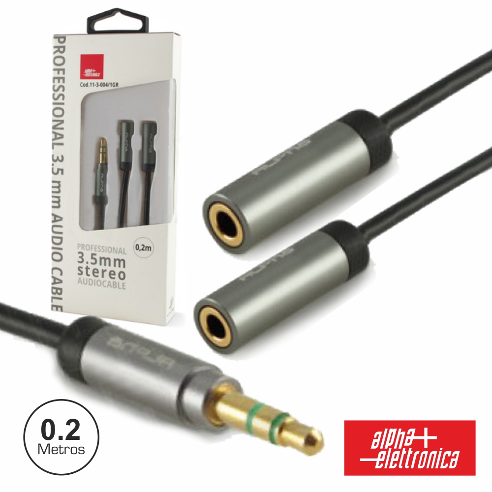 Cabo Jack 3.5mm Macho / 2 Jack 3.5mm Fêmea 0.2m St