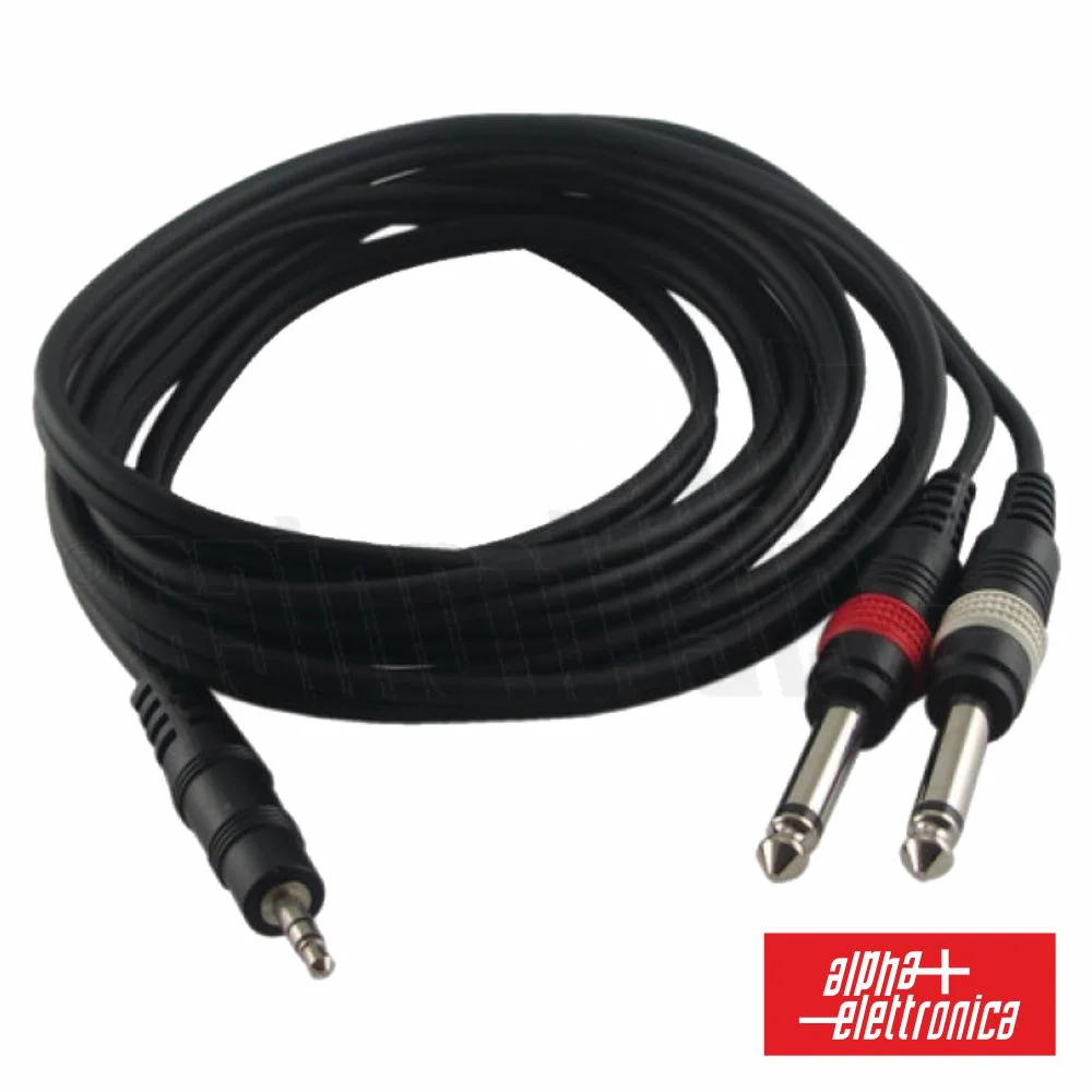 Cabo Jack 3.5mm Macho St / 2jack 6.35mm Macho Mn 6m
